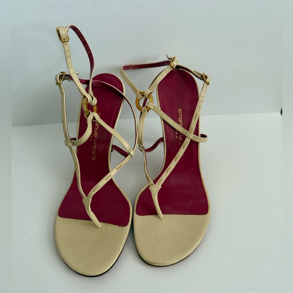 Emanuel Ungaro leather strappy pumps